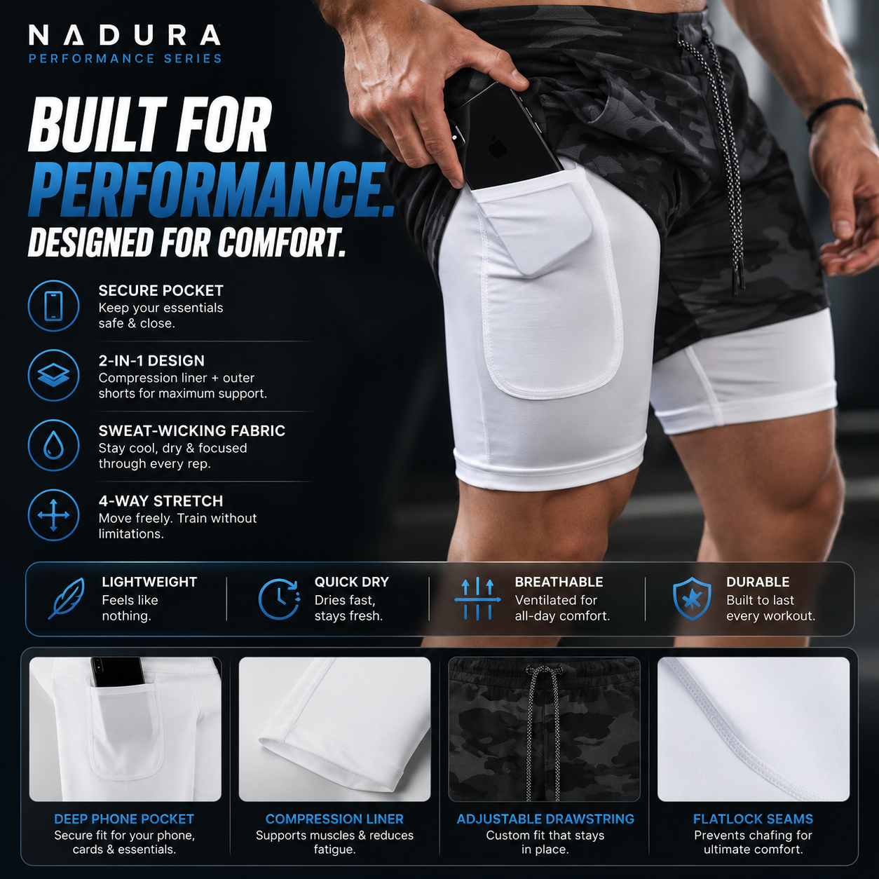 NADURA® V-Core Performance Shorts