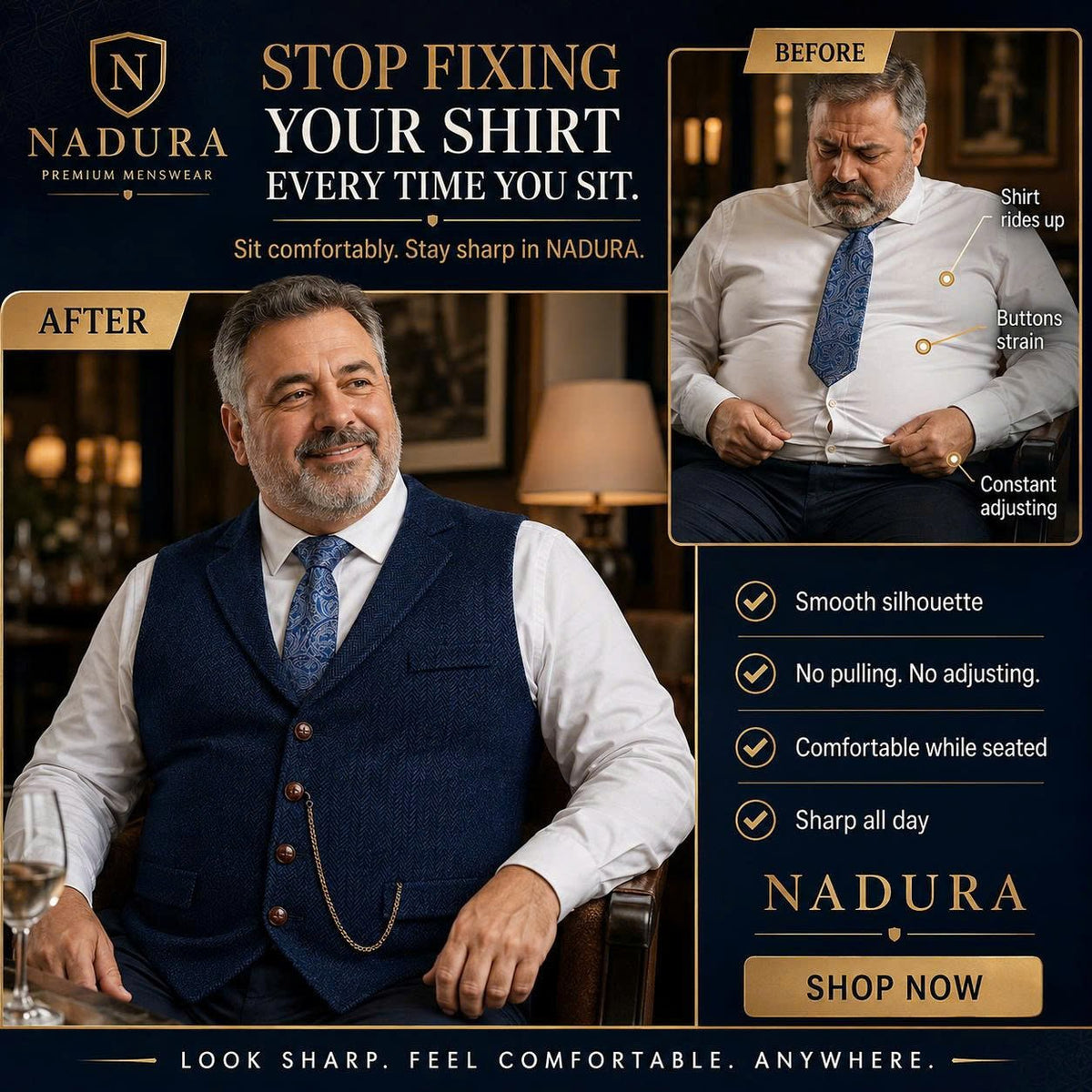 NADURA ContourFit™ – Men’s Comfort Waistcoat